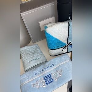 Givenchy Light Blue Embroidered Logo Towel